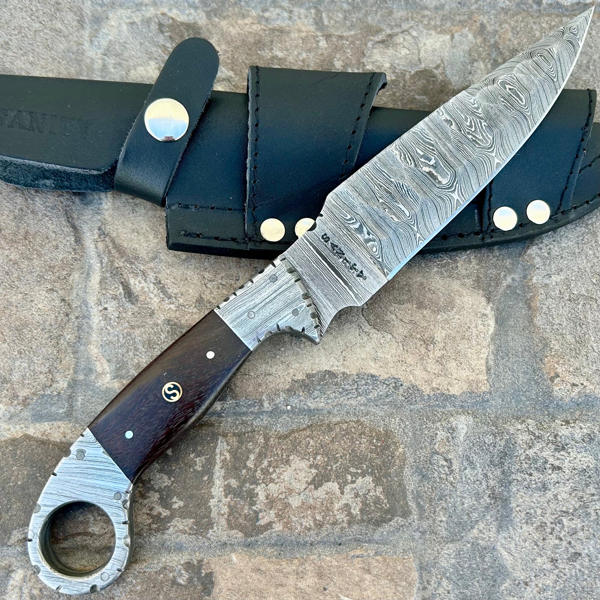 9” Al Capone - Rosewood - Damascus - Horizontal & Vertical Carry - PE1