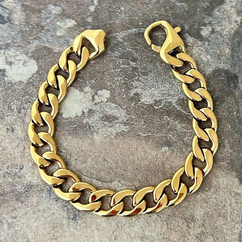 SANITY JEWELRY® Bracelet 8 inches Bracelet - Diamond Cut Cuban Link - Gold - 3/8" wide - CB05