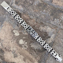 Sanity Jewelry Bracelet "Chain Mail" Bracelet - Custom - Fear None Silver - 1/2 inch wide - B84