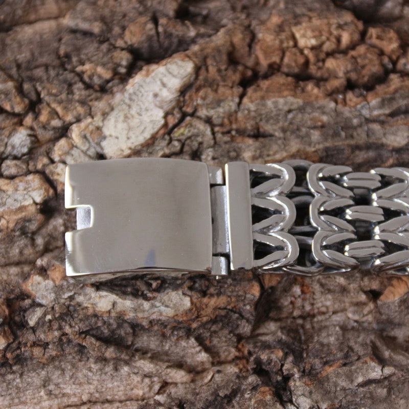 Sanity Jewelry Bracelet Chain Mail - Classic- Silver - 1  inch wide - B104