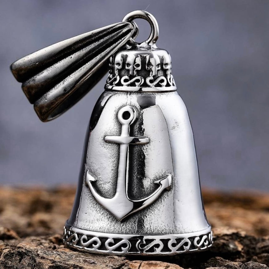 Pewter Motorcycle Gremlin Bell – USN Navy Anchor Design – Made In USA