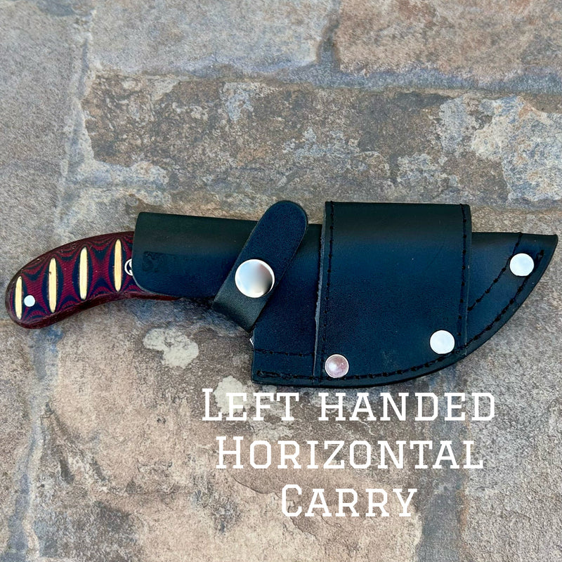 SANITY JEWELRY® Left Handed Horizontal Frank James - Burgandy & White Wood - Horizontal & Vertical Carry - 7 inches - FJ001