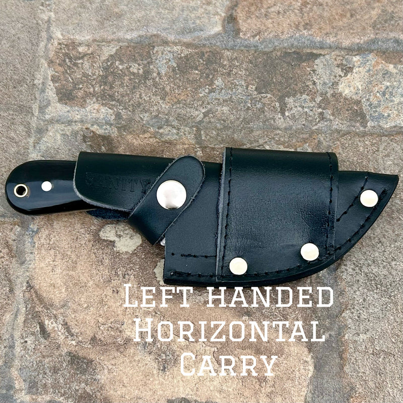 Sanity Jewelry Left Handed Horizontal Jesse James - Buffalo Horn - D2 Steel - Horizontal & Vertical Carry - 7 inches - JJ002