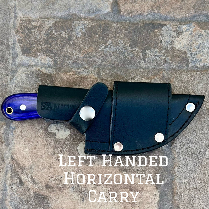 Sanity Jewelry Left Handed Horizontal Jesse James - Purple Wood - D2 Steel - Horizontal & Vertical Carry - 7 inches - JJ021