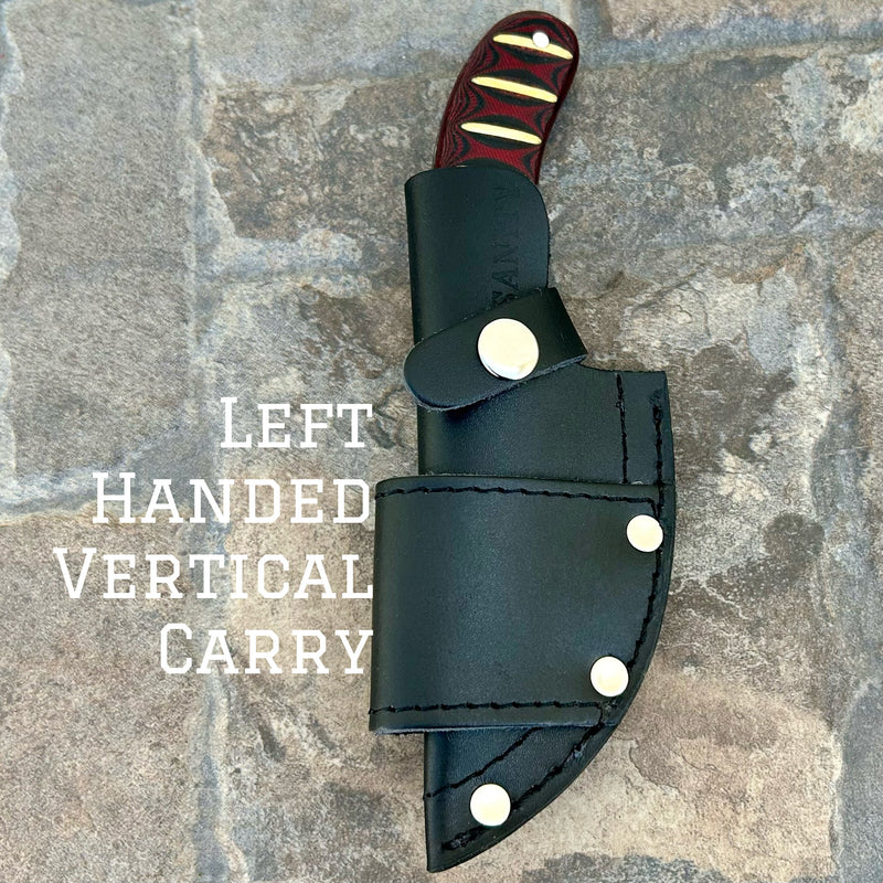 SANITY JEWELRY® Left Handed Vertical Frank James - Burgandy & White Wood - Horizontal & Vertical Carry - 7 inches - FJ001
