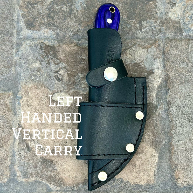 SANITY JEWELRY® Left Handed Vertical Jesse James - Purple Wood - Damascus - Horizontal & Vertical Carry - 7 inches - JJ022