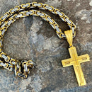 Sanity Jewelry Necklace 22” Silver & Gold Cross - Gold Pendant & Necklace SLC449 CLEARANCE