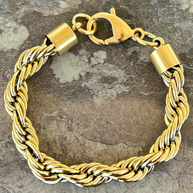 SANITY JEWELRY® Necklace 8 inches 10MM Rope Chain Bracelet- Gold - B63