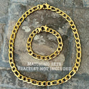 SANITY JEWELRY® Necklace - Figaro - Custom - Gold - 1/4" Wide - FN05