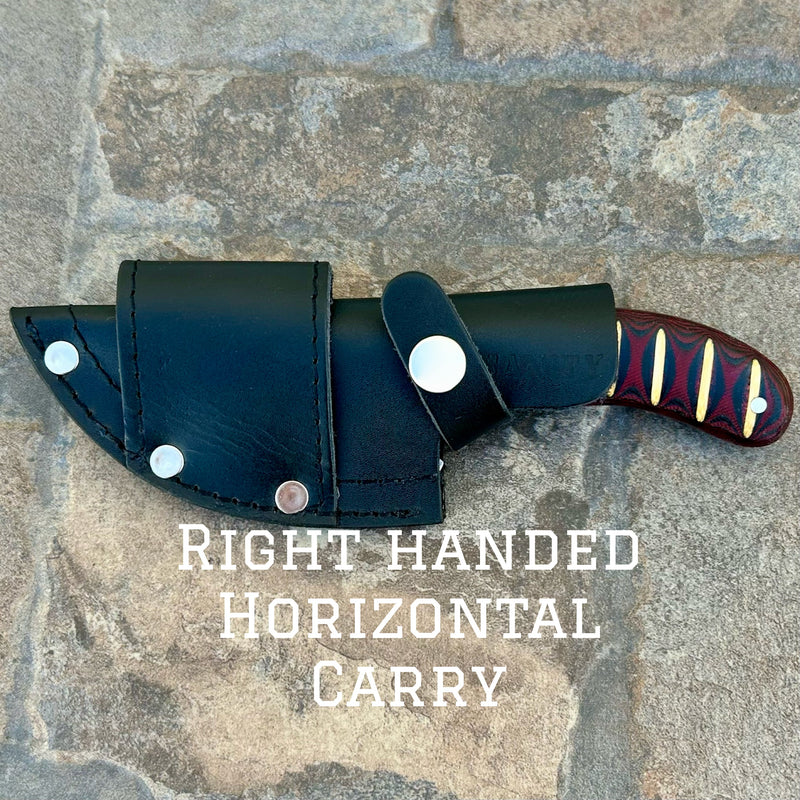 SANITY JEWELRY® Right Handed Horizontal Frank James - Burgandy & White Wood - Horizontal & Vertical Carry - 7 inches - FJ001