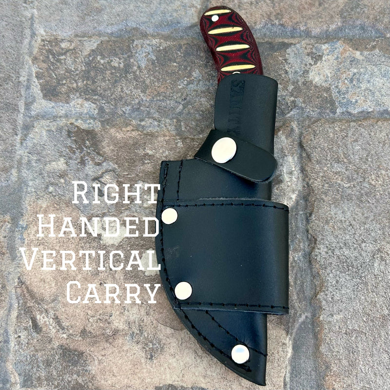SANITY JEWELRY® Right Handed Vertical Frank James - Burgandy & White Wood - Horizontal & Vertical Carry - 7 inches - FJ001