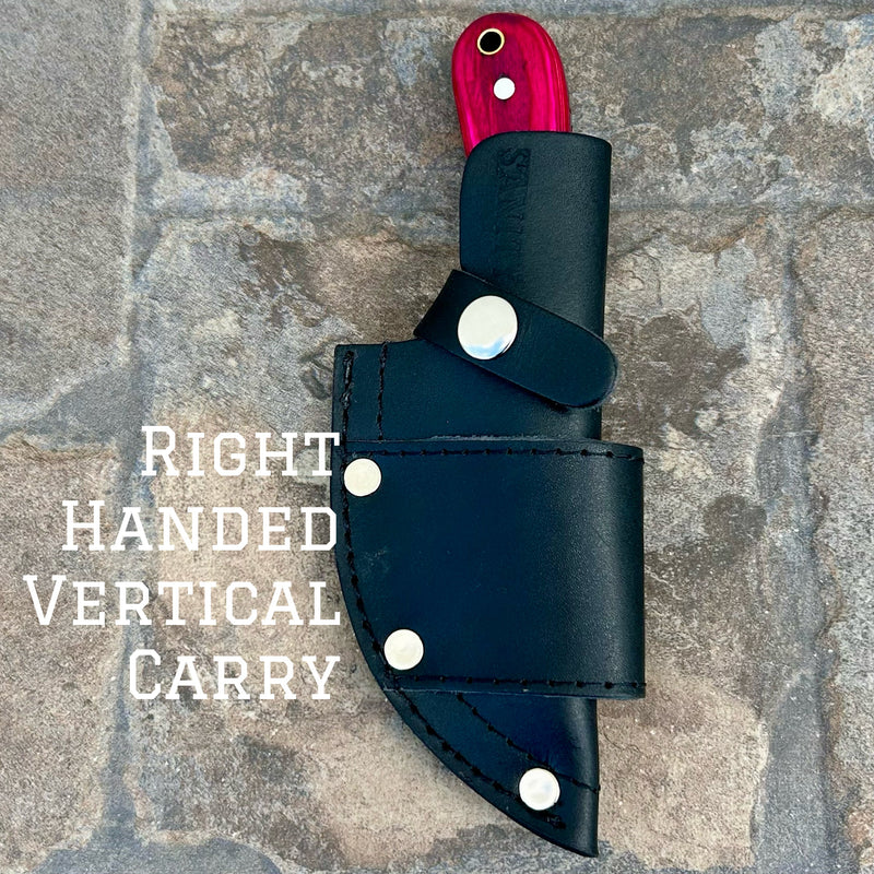 SANITY JEWELRY® Right Handed Vertical Jesse James - Pink Wood - Damascus - Horizontal & Vertical Carry - 7 inches - JJ020