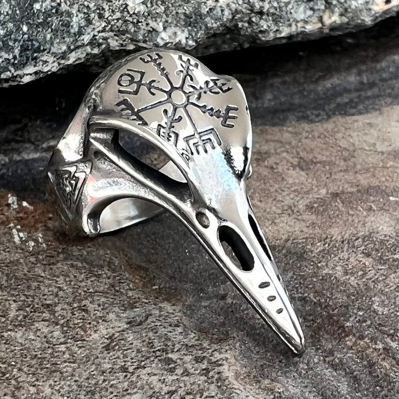 SANITY JEWELRY® Ring Viking Raven Skull W/ Compass Ring - R228