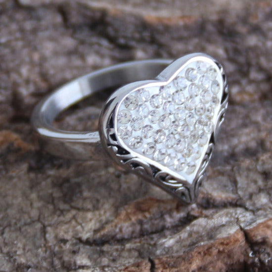 HEART SILVER RING 19号 Sterling Silver Endless Inverted Heart Ring, Toe Rings, Love