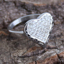 Sanity Jewelry Skull Ring Crystal Heart Ring - White - R34