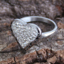 Sanity Jewelry Skull Ring Crystal Heart Ring - White - R34