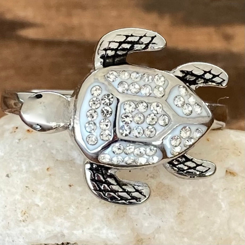 Sanity Jewelry Skull Ring Crystal Turtle Ring - Sizes 4-10 - R61