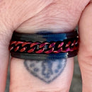 Sanity Jewelry Skull Ring Sanity’s Band Ring Collection - Spinner Black & Red - R147