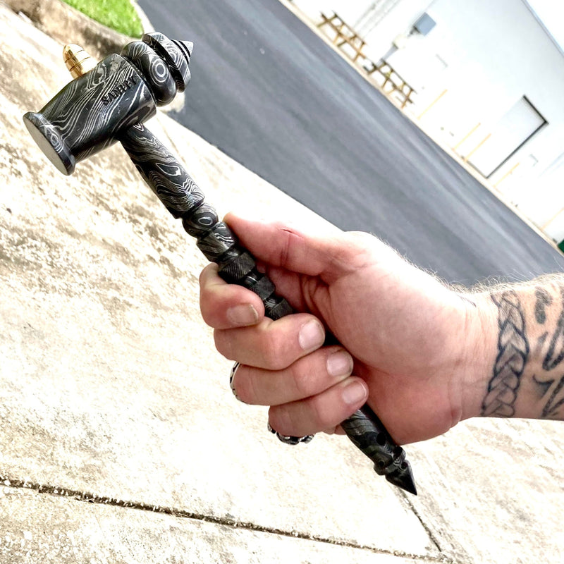 Sanity Jewelry Steel President's Gavel - Edition 4 - The Spiked Hammer - Damascus - 10.5 inch - HAM01