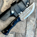 SANITY JEWELRY® Steel Right Handed Holder I'll Be Your Huckleberry - D2 Steel - Buffalo Horn - Horizontal & Vertical Carry - 10" - CUS01