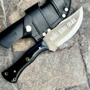 SANITY JEWELRY® Steel Right Handed Holder Rough Rider Series - Solo Uno Mas - D2 Steel - Buffalo Horn - Horizontal & Vertical Carry - 10" - CUS25