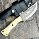 SANITY JEWELRY® Steel Right Handed Holder Rough Rider Series - Solo Uno Mas - D2 Steel - Camel Bone - Horizontal & Vertical Carry - 10" - CUS26