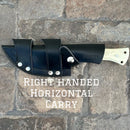 SANITY JEWELRY® Steel Right Handed Horizontal Rough Rider Series - USMC - D2 Steel - Bone - Horizontal & Vertical Carry - 10" - CUS50