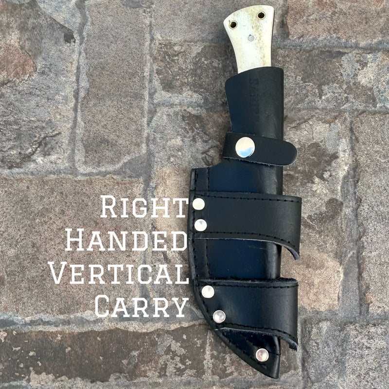 SANITY JEWELRY® Steel Right Handed Vertical Rough Rider Series - Asshole - D2 Steel - Bone - Horizontal & Vertical Carry - 10 inches - CUS14