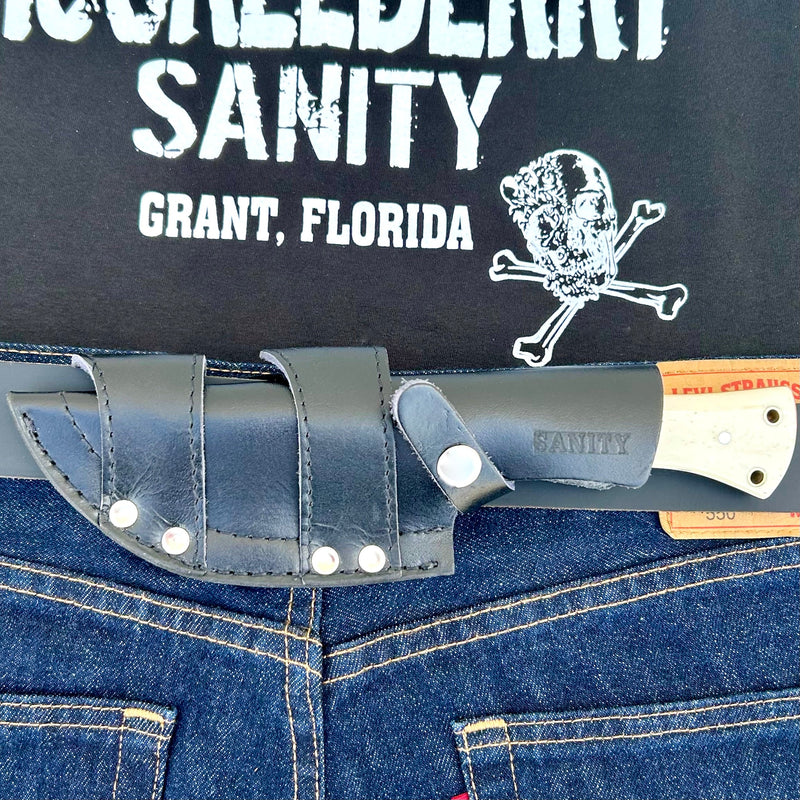 SANITY JEWELRY® Steel Rough Rider Series - Asshole - D2 Steel - Bone - Horizontal & Vertical Carry - 10" - CUS14