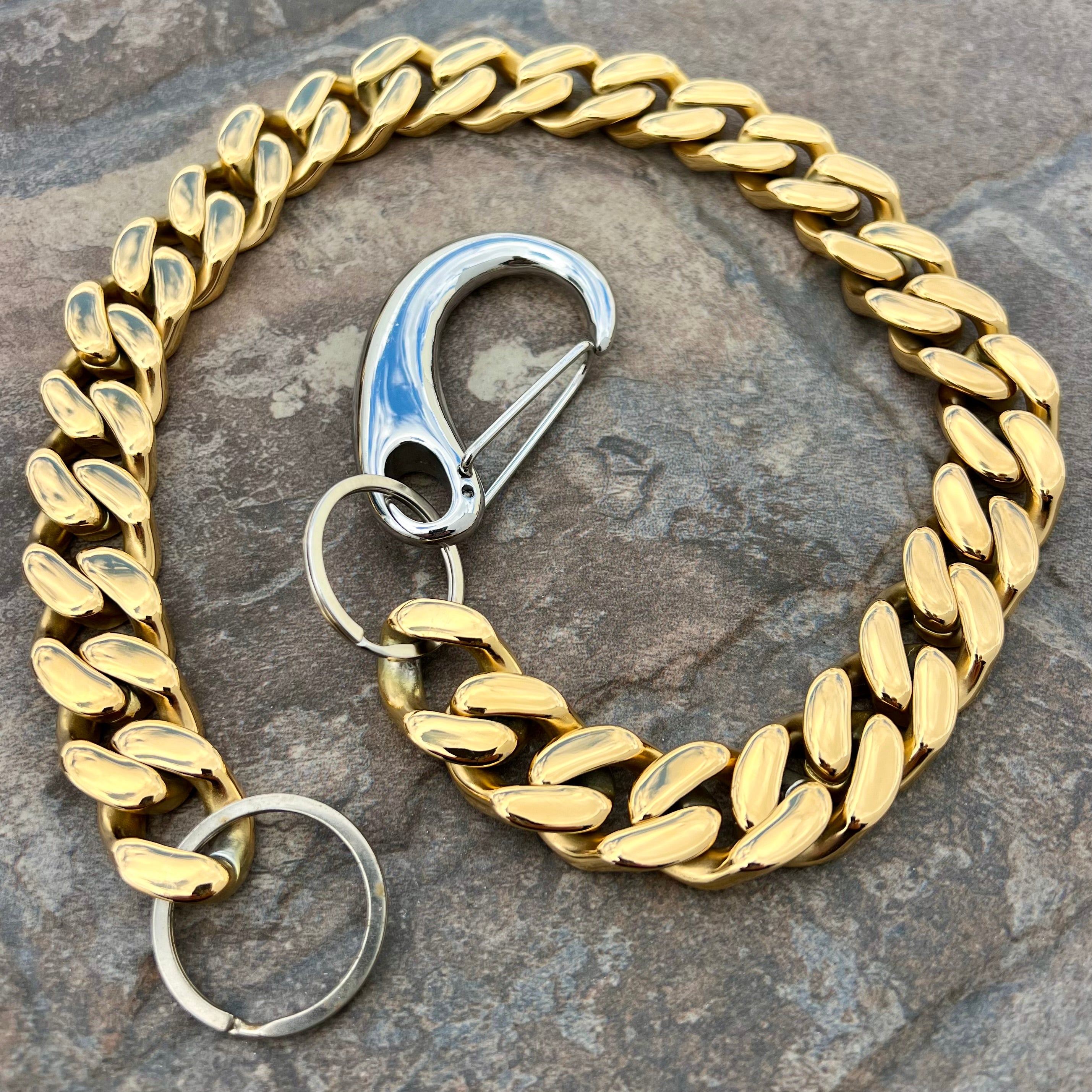 Easy Biker Wallet Chain All Gold 3/4