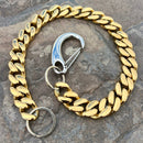 SANITY JEWELRY® Wallet Chain Easy Biker Wallet Chain All Gold - W/ Sanity’s Polished Hook Clip - WC74