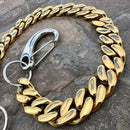 SANITY JEWELRY® Wallet Chain Easy Biker Wallet Chain All Gold - W/ Sanity’s Polished Hook Clip - WC74
