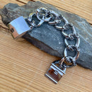 Bagger Bracelet - Skull ChainGang - Classic - 1.25" Wide - B34 Bracelet Biker Jewelry Skull Jewelry Sanity Jewelry Stainless Steel jewelry