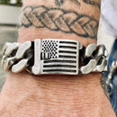 Sanity Jewelry Bracelet Bagger Bracelet - "EASY RIDER" - American Flag Brushed - 3/4" wide - B124