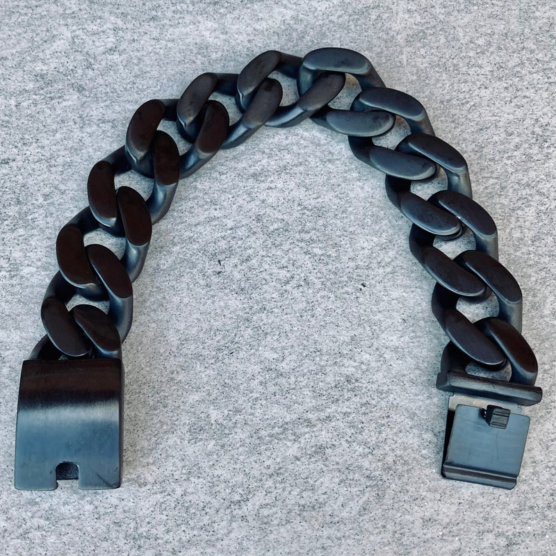 Sanity Jewelry Bracelet Bagger Bracelet - "EASY RIDER" - Matte Black Stainless - 3/4" wide - B75