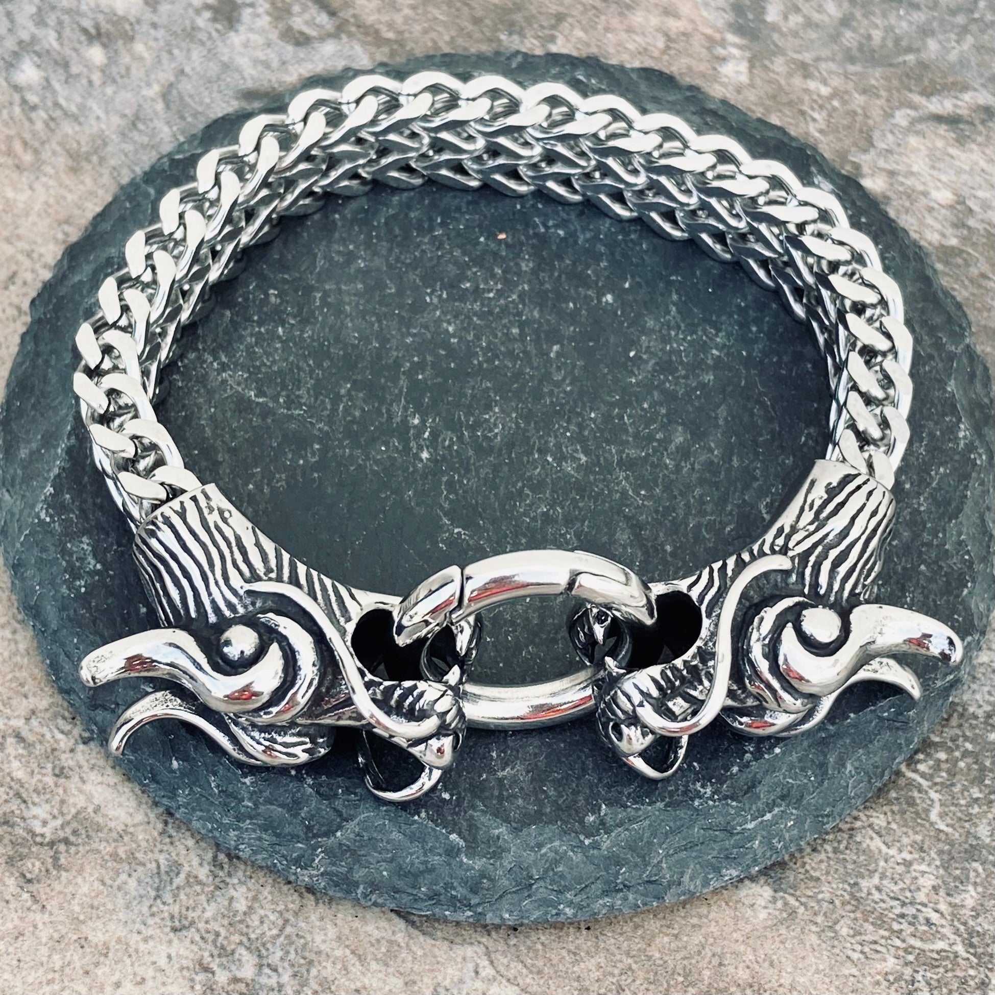 Viking King - Dragon Bracelet - The 2 Headed Great Smaug - B100 8.5 Inches