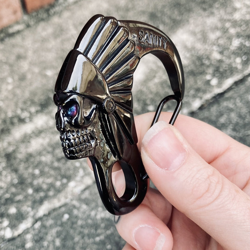 Belt Clip / Clasp - Scream Skull Chief - Upgrade Your Wallet / Key Chain - WCC-08 Clip Biker Jewelry Skull Jewelry Sanity Jewelry Stainless Steel jewelry