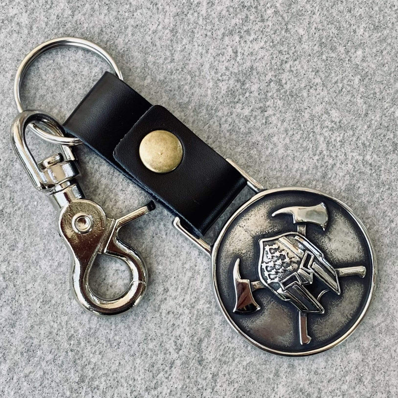 Double Axe Warrior Keychain - KC31 Key Chain Biker Jewelry Skull Jewelry Sanity Jewelry Stainless Steel jewelry