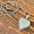 Sanity Jewelry Ladies Necklace Crystal Heart Pendant - White -  Rope Necklace or Omega - AJ01