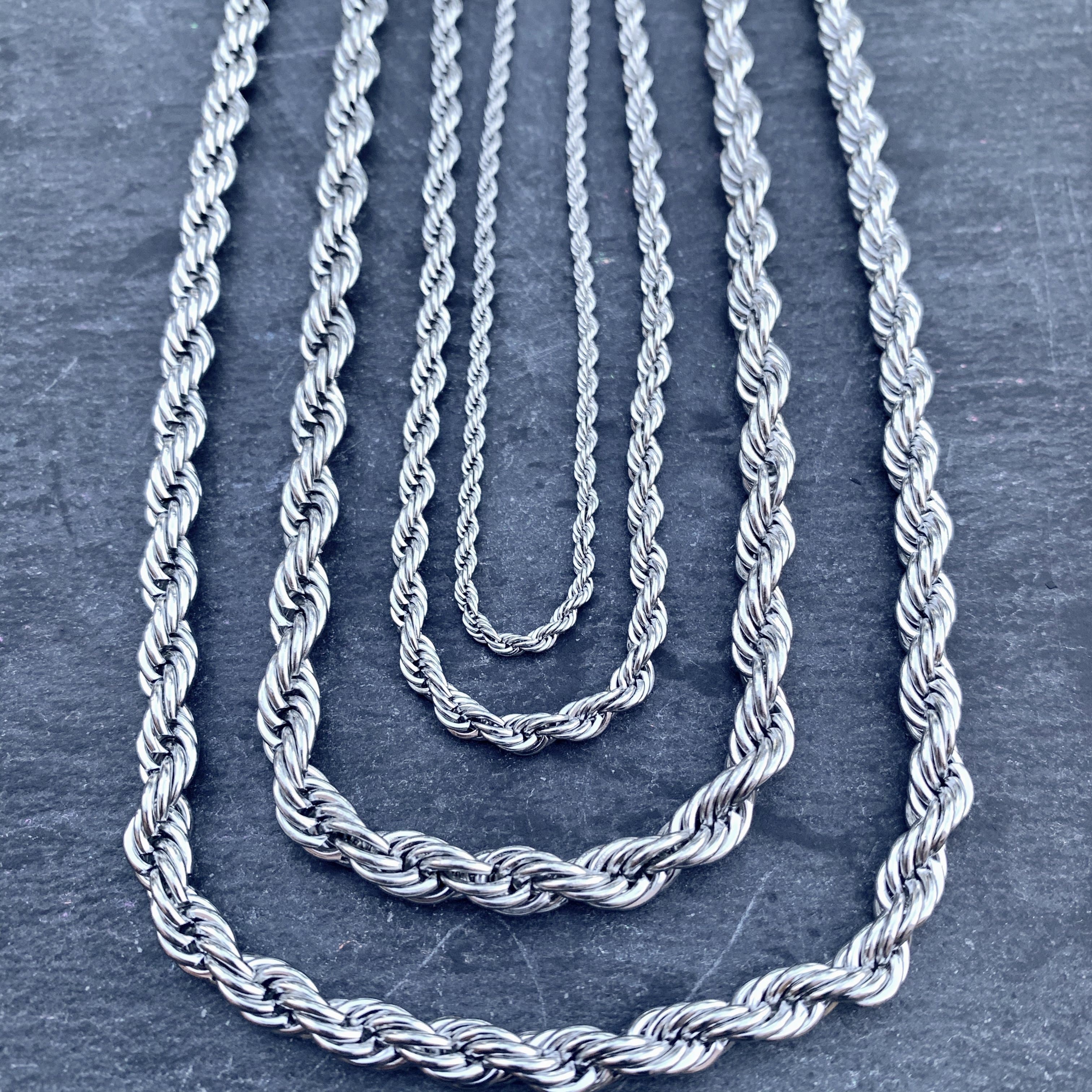 6mm Rope Chain Rope Chain 6mm Sterling Silver 22''