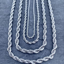 "Classic Rope Chain" - 2mm, 4mm, 6mm - 16-30 inch length! Necklace Biker Jewelry Skull Jewelry Sanity Jewelry Stainless Steel jewelry