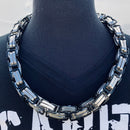 Sanity Jewelry Necklace Necklace - Black & Silver Stainless - Daytona Beach CVO 1 inch wide