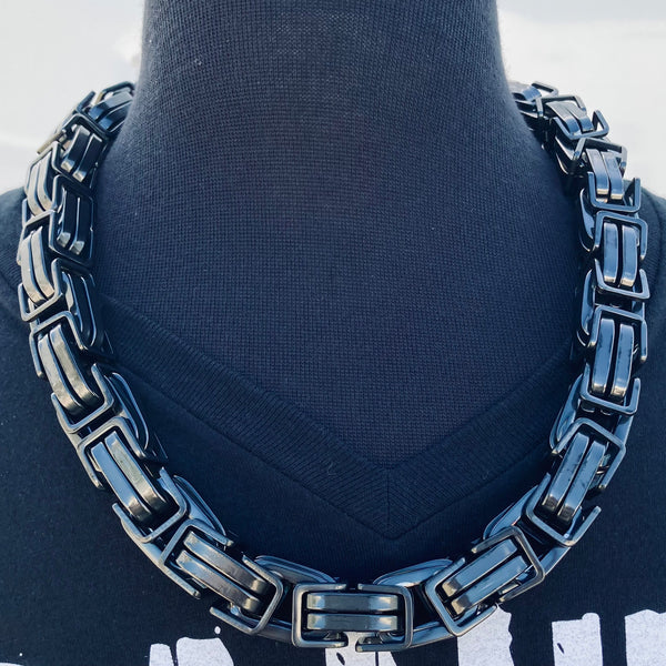 Sanity Jewelry Necklace Necklace - Black Stainless - Daytona Beach CVO 1 inch wide