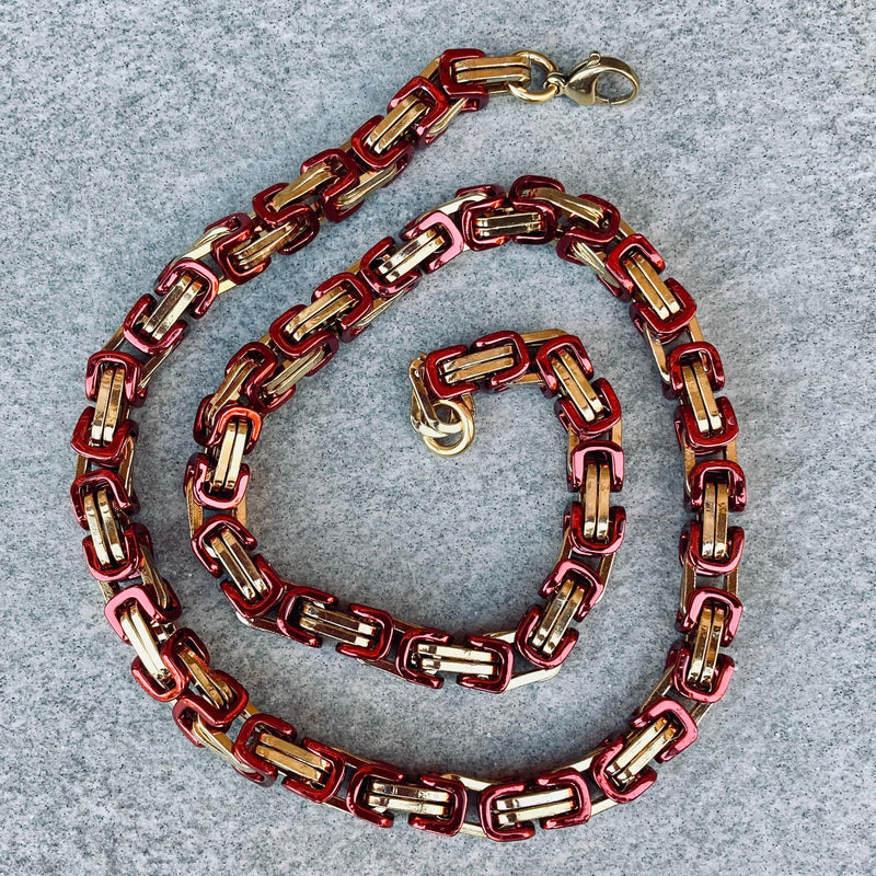 Sanity Jewelry Necklace Necklace - Red & Gold - Daytona Beach Deluxe - 1/4 inch wide