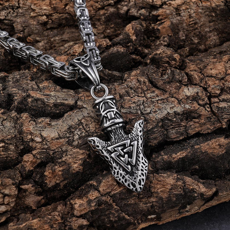 Sanity Jewelry Pendant "Sanity's Combo" - Viking - Arrow Head W/Viking Compass Pendant & Necklace (PEN810)