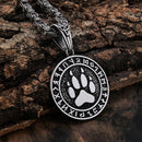 Sanity Jewelry Pendant "Sanity's Combo" - Viking - Viking Bear Paw Round Pendant & Necklace (PEN814)