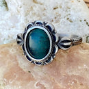 Sanity Jewelry Skull Ring 5 Antique Green Stone Ring - Sizes 5-12 - R204