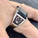 "Black Onyx Ring Collection" - Weed Ring - Sizes 8-16 - R??? Ring Biker Jewelry Skull Jewelry Sanity Jewelry Stainless Steel jewelry