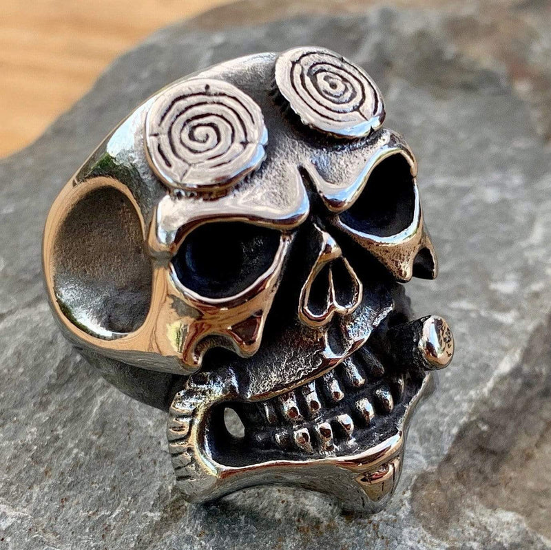 Bone Crusher Collection - HellBoy - Sizes 9-16 - R13 Skull Ring Biker Jewelry Skull Jewelry Sanity Jewelry Stainless Steel jewelry