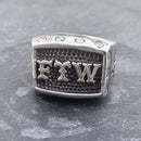 FTW & Middle Finger Ring with Screws - Sizes 8-16 - R133 Skull Ring Biker Jewelry Skull Jewelry Sanity Jewelry Stainless Steel jewelry